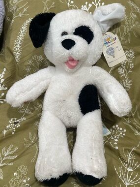 Build-A-Bear White Black Spot Puppy Dog Plush NWT Stuffed Animal 16”